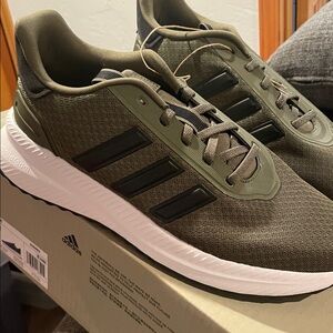 Adidas Khaki and Black Running Shoes